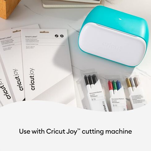 فينيل ذكي قابل للإزالة من Cricut (5.5 بوصة × 13 بوصة، أسود) لآلة Joy - قطع بدون حصيرة للأشكال التي يصل طولها إلى 4 أقدام، وقطع متكررة تصل إلى 20 قدمًا in Kuwait
