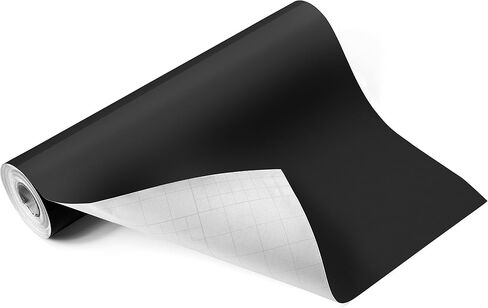 لفافة فينيل سوداء غير لامعة لاصقة - لفات فينيل سوداء دائمة لاصقة ضخمة - صفائح الفينيل السوداء مقاس 12 بوصة × 40 قدمًا هي أفضل أنواع الفينيل - غلاف الفينيل الأسود EZ Craft USA يعمل مع Cricut والقواطع الأخرى in Kuwait