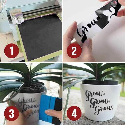 لفافة فينيل سوداء غير لامعة لاصقة - لفات فينيل سوداء دائمة لاصقة ضخمة - صفائح الفينيل السوداء مقاس 12 بوصة × 40 قدمًا هي أفضل أنواع الفينيل - غلاف الفينيل الأسود EZ Craft USA يعمل مع Cricut والقواطع الأخرى in Kuwait