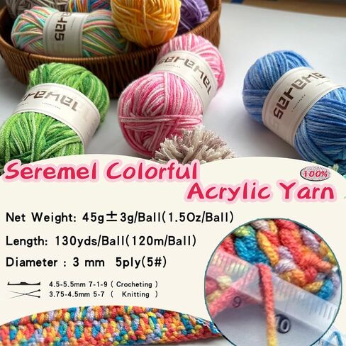3 Pcs Pack with 5-Ply Acrylic Yarn, 3 Balls of 4.8Oz/135g Soft 3mm Medium Thick Colorful Yarn for Crocheting Knitting, 260 Yds/240m Crochet Blanket、Braids/DIY (Blue) in Kuwait