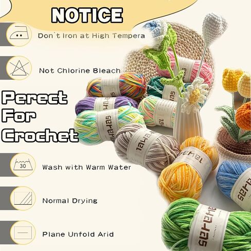 3 Pcs Pack with 5-Ply Acrylic Yarn, 3 Balls of 4.8Oz/135g Soft 3mm Medium Thick Colorful Yarn for Crocheting Knitting, 260 Yds/240m Crochet Blanket、Braids/DIY (Blue) in Kuwait