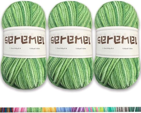 3 Pcs Pack with 5-Ply Acrylic Yarn, 3 Balls of 4.8Oz/135g Soft 3mm Medium Thick Colorful Yarn for Crocheting Knitting, 260 Yds/240m Crochet Blanket、Braids/DIY (Blue) in Kuwait