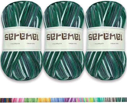 3 Pcs Pack with 5-Ply Acrylic Yarn, 3 Balls of 4.8Oz/135g Soft 3mm Medium Thick Colorful Yarn for Crocheting Knitting, 260 Yds/240m Crochet Blanket、Braids/DIY (Blue) in Kuwait
