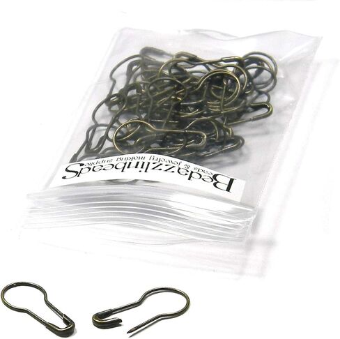 50 دبابيس أمان سهلة الاستخدام على شكل لمبة للدبابيس أو القلائد (برونزية عتيقة) in Kuwait