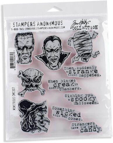 Stampers Anonymous CMS307 Tim Holtz Cling Stamps 7"X8.5"-Monstrous in Saudi Arabia