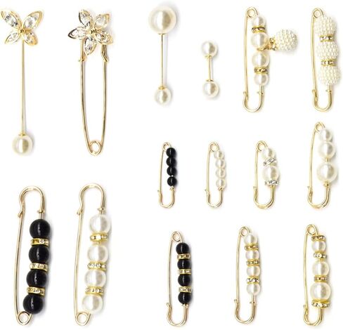 يوساوا فو اللؤلؤ بروش دبابيس سترة شال العنق دبوس الأمان in Kuwait