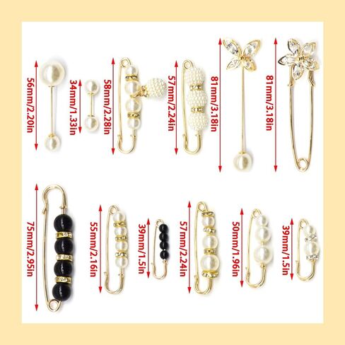 يوساوا فو اللؤلؤ بروش دبابيس سترة شال العنق دبوس الأمان in Kuwait