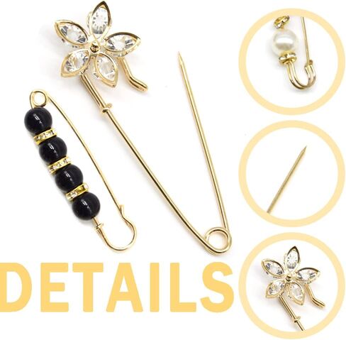 يوساوا فو اللؤلؤ بروش دبابيس سترة شال العنق دبوس الأمان in Kuwait