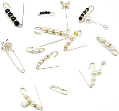 يوساوا فو اللؤلؤ بروش دبابيس سترة شال العنق دبوس الأمان in Kuwait