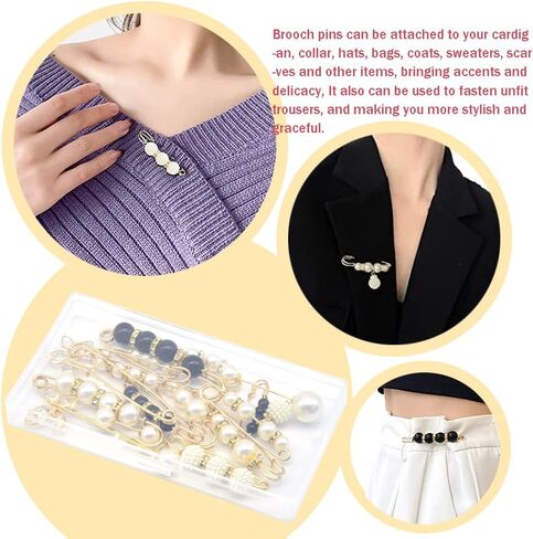 يوساوا فو اللؤلؤ بروش دبابيس سترة شال العنق دبوس الأمان in Kuwait