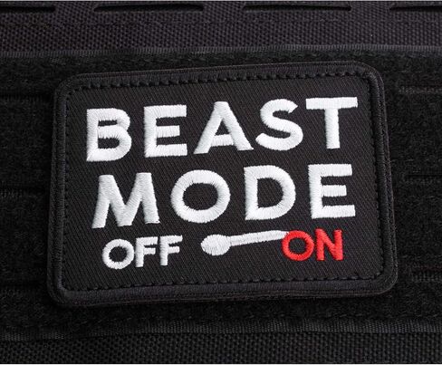 LIVANS Tactical Patch Beast Mode On, Military Emblem Badge Patch Hook & Loop Decorative Decal Emblem Morale Patches for Backpacks Caps Hats Bags Military Uniform in Saudi Arabia