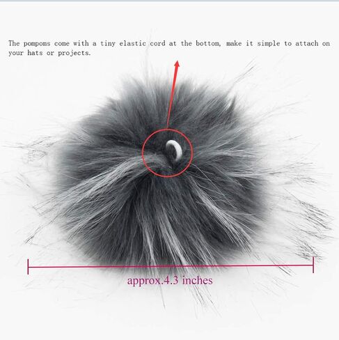 DIY 12 قطعة فو الراكون الفراء بوم بومس الكرة رقيق Pompom لحياكة قبعة DIY الملحقات 4.3in (مزيج الألوان) in Kuwait