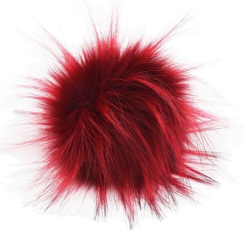 DIY 12 قطعة فو الراكون الفراء بوم بومس الكرة رقيق Pompom لحياكة قبعة DIY الملحقات 4.3in (مزيج الألوان) in Kuwait