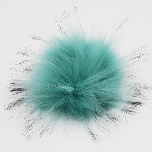 DIY 12 قطعة فو الراكون الفراء بوم بومس الكرة رقيق Pompom لحياكة قبعة DIY الملحقات 4.3in (مزيج الألوان) in Kuwait
