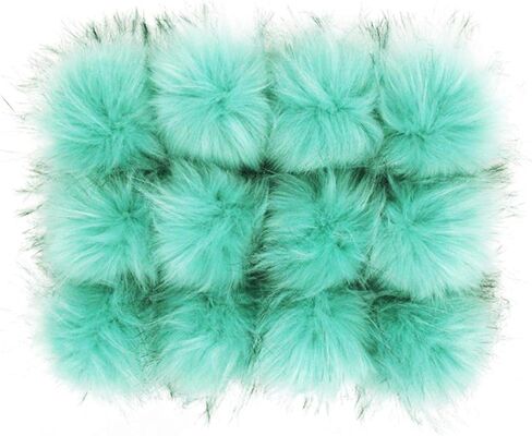 DIY 12 قطعة فو الراكون الفراء بوم بومس الكرة رقيق Pompom لحياكة قبعة DIY الملحقات 4.3in (مزيج الألوان) in Kuwait