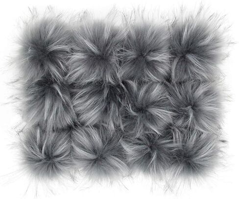 DIY 12 قطعة فو الراكون الفراء بوم بومس الكرة رقيق Pompom لحياكة قبعة DIY الملحقات 4.3in (مزيج الألوان) in Kuwait