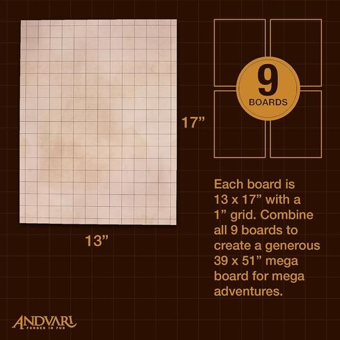 Battle Mat with Grid for Role Playing Game - 9 Pack Mega Pack Andvari Battle Boards in Saudi Arabia