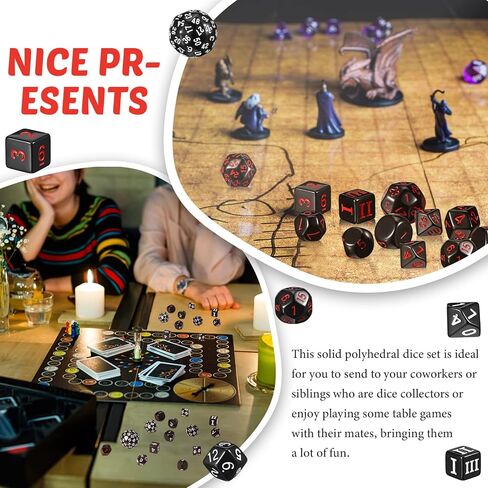 30 Pieces Polyhedral Dice Set 100 Sides Dice Set D3-D100 Spherical Dice in Opaque Black for Role Playing Table Games Party Supplies in Kuwait