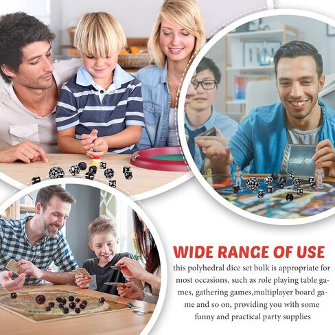 30 Pieces Polyhedral Dice Set 100 Sides Dice Set D3-D100 Spherical Dice in Opaque Black for Role Playing Table Games Party Supplies in Kuwait