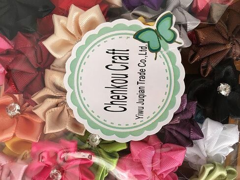 Chenkou Craft الأحمر 40 قطعة 28 مللي متر (1 1/8 ") الشريط الزهور الانحناء حجر الراين حلية الزفاف يزين in Kuwait