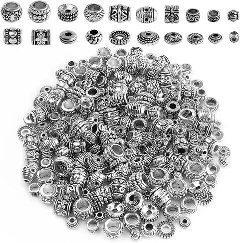 LolliBeads (TM) 10 مللي متر 40 قطعة من الفضة التبتية فاصل مجوف دائري خرز تميمة النتائج مجوهرات مزيج مجموعة صناديق متنوعة in Kuwait