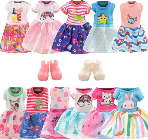 ملابس وأحذية دمية ميونانا لدمية فتاة تشيلسي، لوازم تنظيف بيت الدمى الصغيرة 16 قطعة لدمية فتاة تشيلسي 4-6 بوصة، ملابس وإكسسوارات الدمى، أثاث بيت الدمى، أدوات تنظيف المنزل in Kuwait