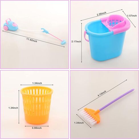 ملابس وأحذية دمية ميونانا لدمية فتاة تشيلسي، لوازم تنظيف بيت الدمى الصغيرة 16 قطعة لدمية فتاة تشيلسي 4-6 بوصة، ملابس وإكسسوارات الدمى، أثاث بيت الدمى، أدوات تنظيف المنزل in Kuwait