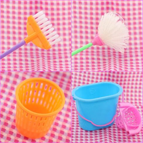 ملابس وأحذية دمية ميونانا لدمية فتاة تشيلسي، لوازم تنظيف بيت الدمى الصغيرة 16 قطعة لدمية فتاة تشيلسي 4-6 بوصة، ملابس وإكسسوارات الدمى، أثاث بيت الدمى، أدوات تنظيف المنزل in Kuwait