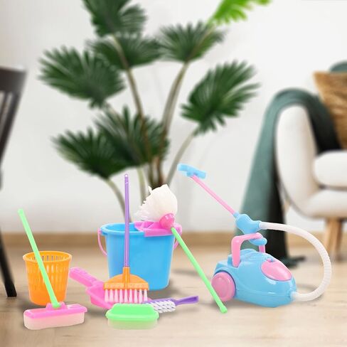 ملابس وأحذية دمية ميونانا لدمية فتاة تشيلسي، لوازم تنظيف بيت الدمى الصغيرة 16 قطعة لدمية فتاة تشيلسي 4-6 بوصة، ملابس وإكسسوارات الدمى، أثاث بيت الدمى، أدوات تنظيف المنزل in Kuwait