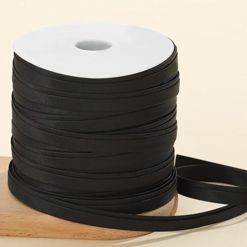 55 Yards 10mm Double Fold Bias Tape Solid Piping Bias Tape Quilt Binding Bias Tape Craft Sewing Bias Tape for DIY Craft Black in Kuwait