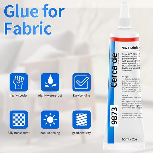 Cerca de Fabric Glue，Adhesive Clear Color, Soft，Strong, Waterproof，Glue for Fabric Repair and Permanent bonding，2oz in Kuwait