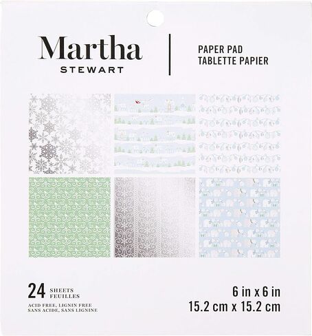 Martha Stewart Paper Pad-Red/White/Greenery 6x6 Paperpad, 6 x 6 inches, Multicolor in Saudi Arabia