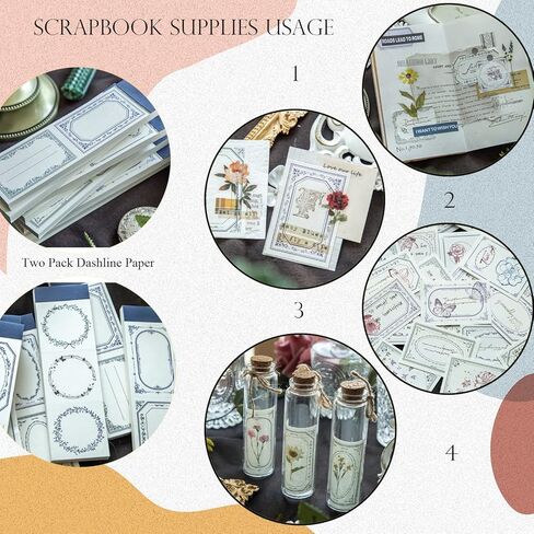 مجموعة لوازم سجل القصاصات العتيقة - 9 عبوات | مستلزمات مجلة غير مرغوبة | لوازم المجلة العتيقة الجمالية للبالغين والأطفال | ورق من مواد مختلفة متاحة (667 قطعة) in Kuwait