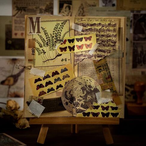 مجموعة لوازم سجل القصاصات العتيقة - 9 عبوات | مستلزمات مجلة غير مرغوبة | لوازم المجلة العتيقة الجمالية للبالغين والأطفال | ورق من مواد مختلفة متاحة (667 قطعة) in Kuwait