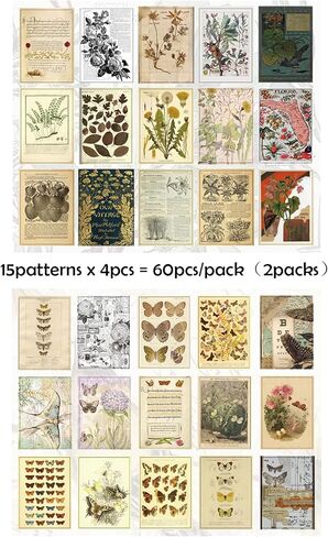 مجموعة لوازم سجل القصاصات العتيقة - 9 عبوات | مستلزمات مجلة غير مرغوبة | لوازم المجلة العتيقة الجمالية للبالغين والأطفال | ورق من مواد مختلفة متاحة (667 قطعة) in Kuwait