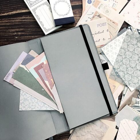 مجموعة لوازم سجل القصاصات العتيقة - 9 عبوات | مستلزمات مجلة غير مرغوبة | لوازم المجلة العتيقة الجمالية للبالغين والأطفال | ورق من مواد مختلفة متاحة (667 قطعة) in Kuwait