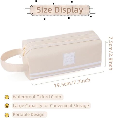 حافظة أقلام محمولة من iSuperb ذات سعة كبيرة وسحاب مزدوج منظم لتخزين حقيبة القلم وحقائب مستحضرات التجميل للنساء في المكتب in Kuwait