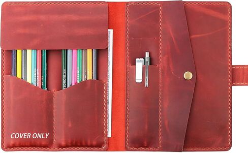 Robrasim Leather Pencil Case Pouch, Handmade Artist Draw Pen Case Roll, Rustic Leather Painting Brush Case and Tool Organizer, Coffee in Saudi Arabia