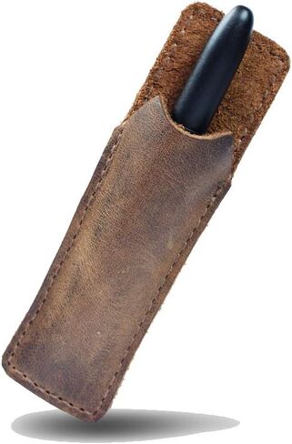 Hide & Drink, Rustic Leather Space Pen Individual Sleeve/Office Pouch for (3.75 In.) Adjustable Pens/Work & Office Essentials Handmade :: Bourbon Brown in Saudi Arabia