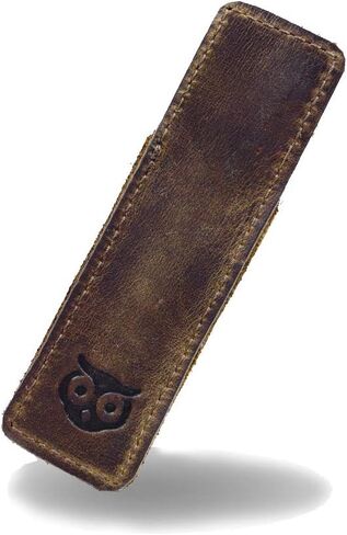 Hide & Drink, Rustic Leather Space Pen Individual Sleeve/Office Pouch for (3.75 In.) Adjustable Pens/Work & Office Essentials Handmade :: Bourbon Brown in Saudi Arabia