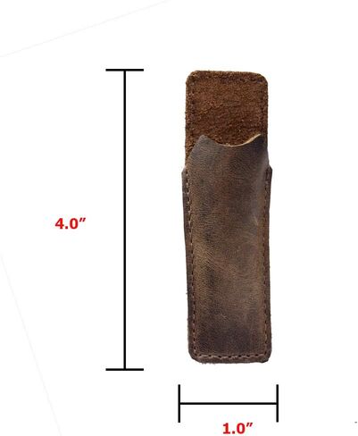 Hide & Drink, Rustic Leather Space Pen Individual Sleeve/Office Pouch for (3.75 In.) Adjustable Pens/Work & Office Essentials Handmade :: Bourbon Brown in Saudi Arabia