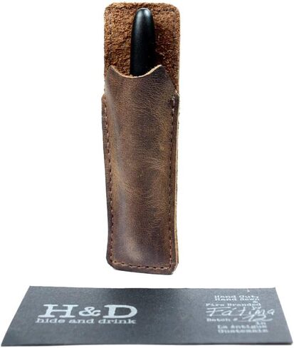 Hide & Drink, Rustic Leather Space Pen Individual Sleeve/Office Pouch for (3.75 In.) Adjustable Pens/Work & Office Essentials Handmade :: Bourbon Brown in Saudi Arabia