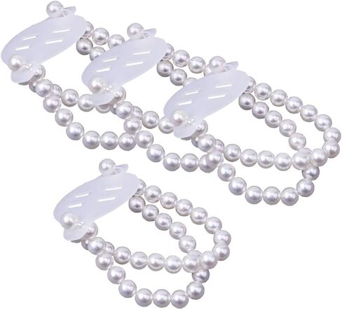 mollensiuer 4 Pieces Elastic Pearl Wrist Bands Wristlets Corsage Accessories Stretch Pearl Wedding Wrist Corsages DIY Decorate Accessories for Wedding Prom Bride Handmade Corsage in Saudi Arabia