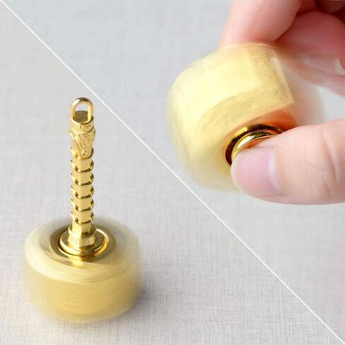Fidget Chain Hammer Spinners Metal with Star Fidget Finger Spinner Toy, Anxiety Toy Focus Copper Brass Fidget Toys Fingertip Gyro Stress Relief Gifts for Kids Adults(Golden) in Saudi Arabia