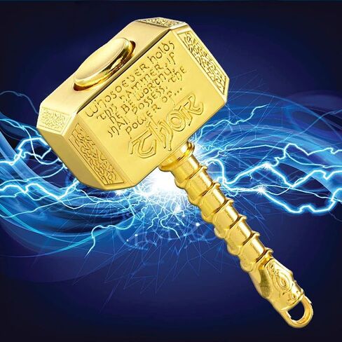 Fidget Chain Hammer Spinners Metal with Star Fidget Finger Spinner Toy, Anxiety Toy Focus Copper Brass Fidget Toys Fingertip Gyro Stress Relief Gifts for Kids Adults(Golden) in Saudi Arabia