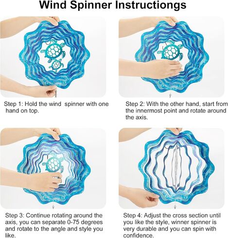 Wind Spinners Hanging, 12 Inches 3D Kinetic Hummingbird Wind Spinner for Yard and Garden Decor Stainless Steel Indoor Outdoor Decor Laser Cut Art Garden Metal Wind Sculptures & Spinners Decorations in Saudi Arabia