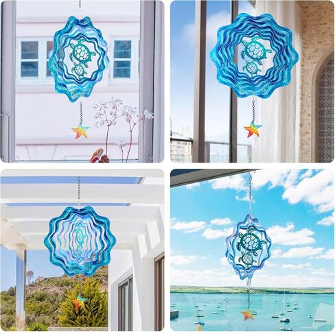 Wind Spinners Hanging, 12 Inches 3D Kinetic Hummingbird Wind Spinner for Yard and Garden Decor Stainless Steel Indoor Outdoor Decor Laser Cut Art Garden Metal Wind Sculptures & Spinners Decorations in Saudi Arabia