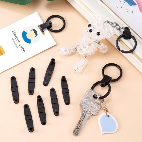 OIIKI 100 Sets Keychain Rings for Crafts, Round Split Key Rings, Metal Keychain Connector with Clear Plastic Snap Tabs, Blanks Key Rings Jump Rings for DIY Crafts Jewelry Making Bulk in Kuwait