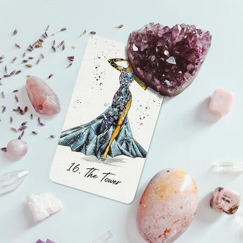 Atesswy Runway Tarot Deck - 78 بطاقة من الحدس العصري والبريق الخالد، إصدار الجيب (4.06 بوصة × 2.36 بوصة) in Kuwait