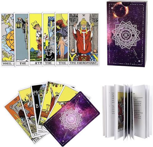SUNHHX Tarot Cards Set, Holographic Tarot Deck, Classic Tarot Cards with English Instructions Book, Tarot Cards for Beginners in Kuwait